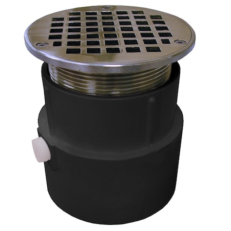 Jones Stephens 4in. PVC Over Pipe Fit Drain Base with 3-1/2ft Metal Spud and 6in. Chrome Plated Strainer D53048